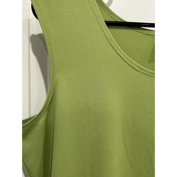 Susan Graver Style Liquid Knit Sleeveless Tank Top Green Sz Large Essentials - Picture 4 of 9